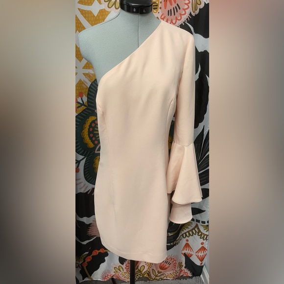 😇Intermix Womens Aleen One Shoulder Blush Pink Dress, Sz Small - Picture 3 of 3
